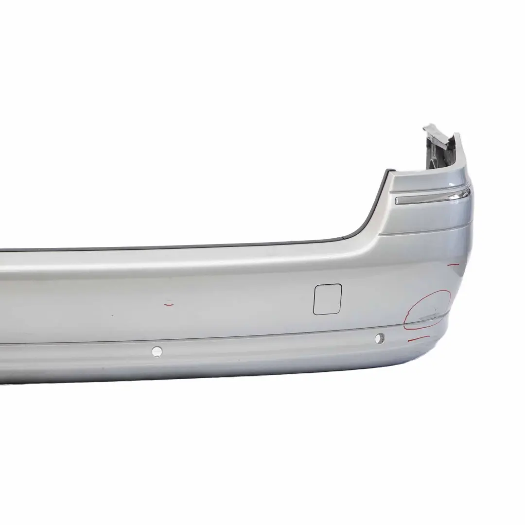 Bumper Mercedes S211 Estate Trim Panel Brilliant Silver Metallic - 744 to Rear with Part number A2118801283 Rear Bumper Mercedes S211 Estate Trim Panel Brilliant Silver Metallic - 744 - SKU A2118801283-BS - Part number A2118801283