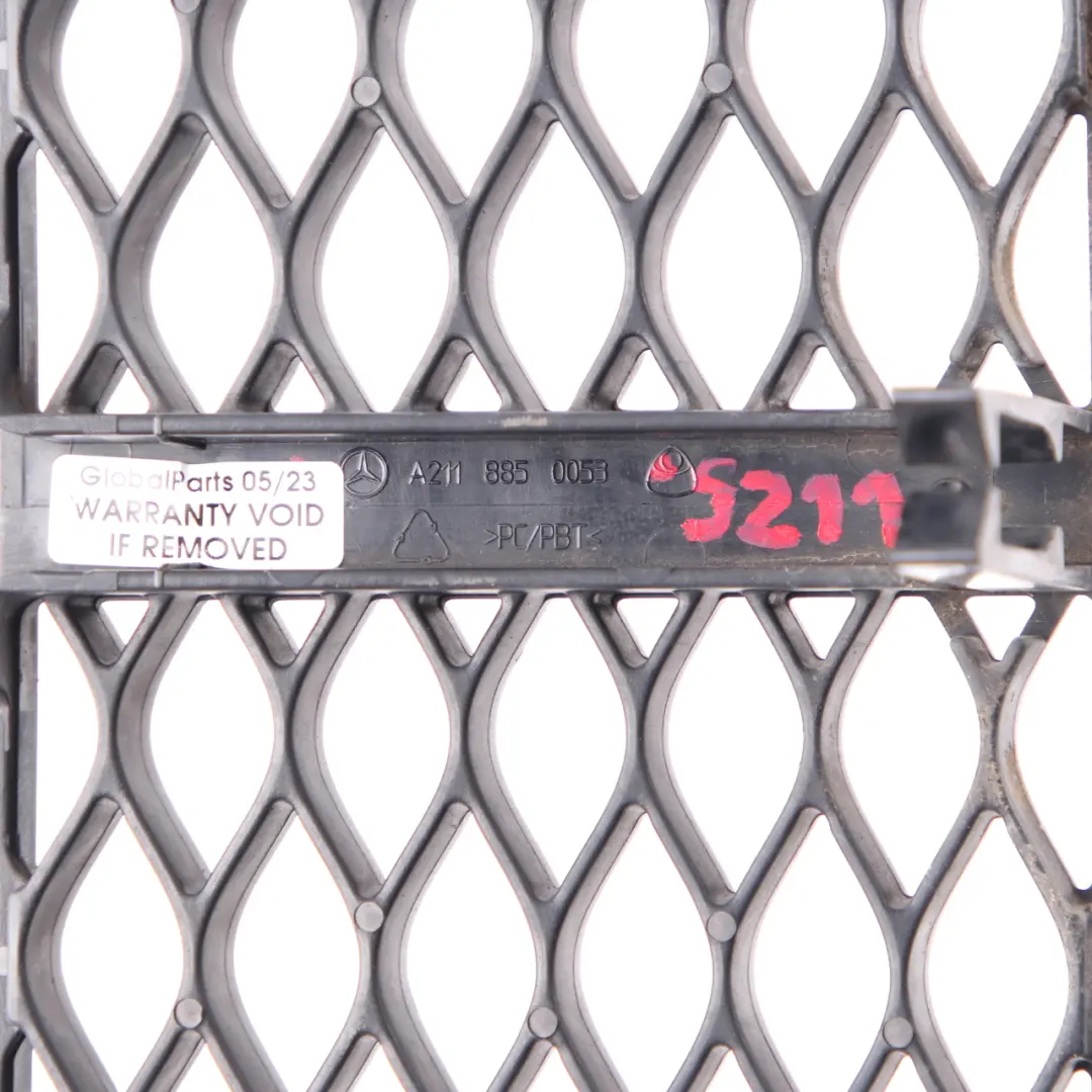 Front Bumper Centre Lower Grille Grid Panel to Mercedes W211 with Part number A2118850053 Mercedes W211 Front Bumper Centre Lower Grille Grid Panel - SKU A2118850053 - Part number A2118850053