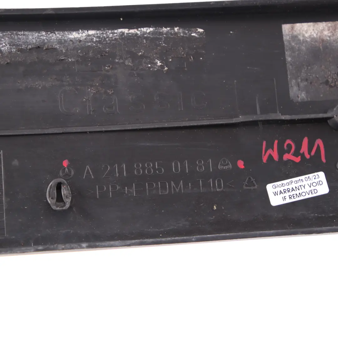 Front Bumper License Number Plate Holder Mount to Mercedes W211 with Part number A2118850181 Mercedes W211 Front Bumper License Number Plate Holder Mount - SKU A2118850181 - Part number A2118850181