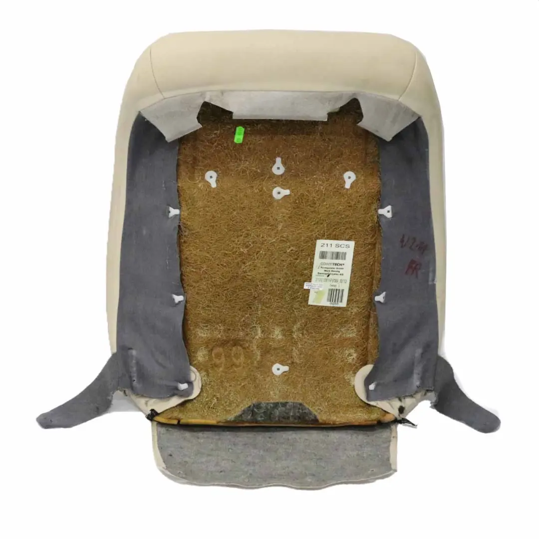 Sitzlehne vorne links rechts Bezug Leder Artico Beige für Mercedes W211 mit Teilenummer A2119102347 Mercedes W211 Sitzlehne vorne links rechts Bezug Leder Artico Beige - SKU A2119102347 - Teilenummer A2119102347