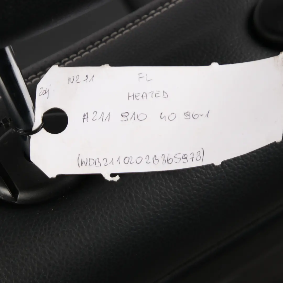 Front Left N/S Sport Artico Leather Heated Seat Black Imitation to Mercedes W211 with Part number A2119104096 Mercedes W211 Front Left N/S Sport Artico Leather Heated Seat Black Imitation - SKU A2119104096-1 - Part number A2119104096