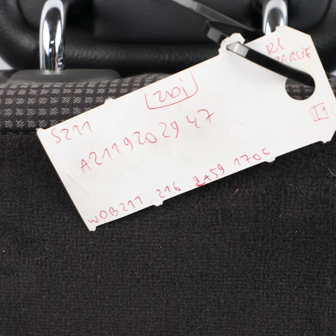 Left Seat N/S Electrical Backrest Cloth Leather Anthracite to Mercedes S211 Rear with Part number A2119202947 Mercedes S211 Rear Left Seat N/S Electrical Backrest Cloth Leather Anthracite - SKU A2119202947 - Part number A2119202947