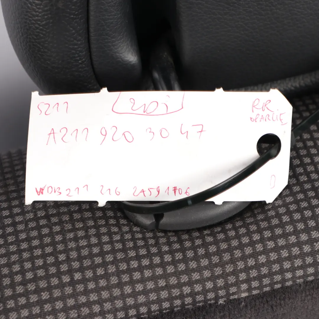 Right Seat O/S Electrical Backrest Cloth Leather Anthracite to Mercedes S211 Rear with Part number A2119203047 Mercedes S211 Rear Right Seat O/S Electrical Backrest Cloth Leather Anthracite - SKU A2119203047 - Part number A2119203047