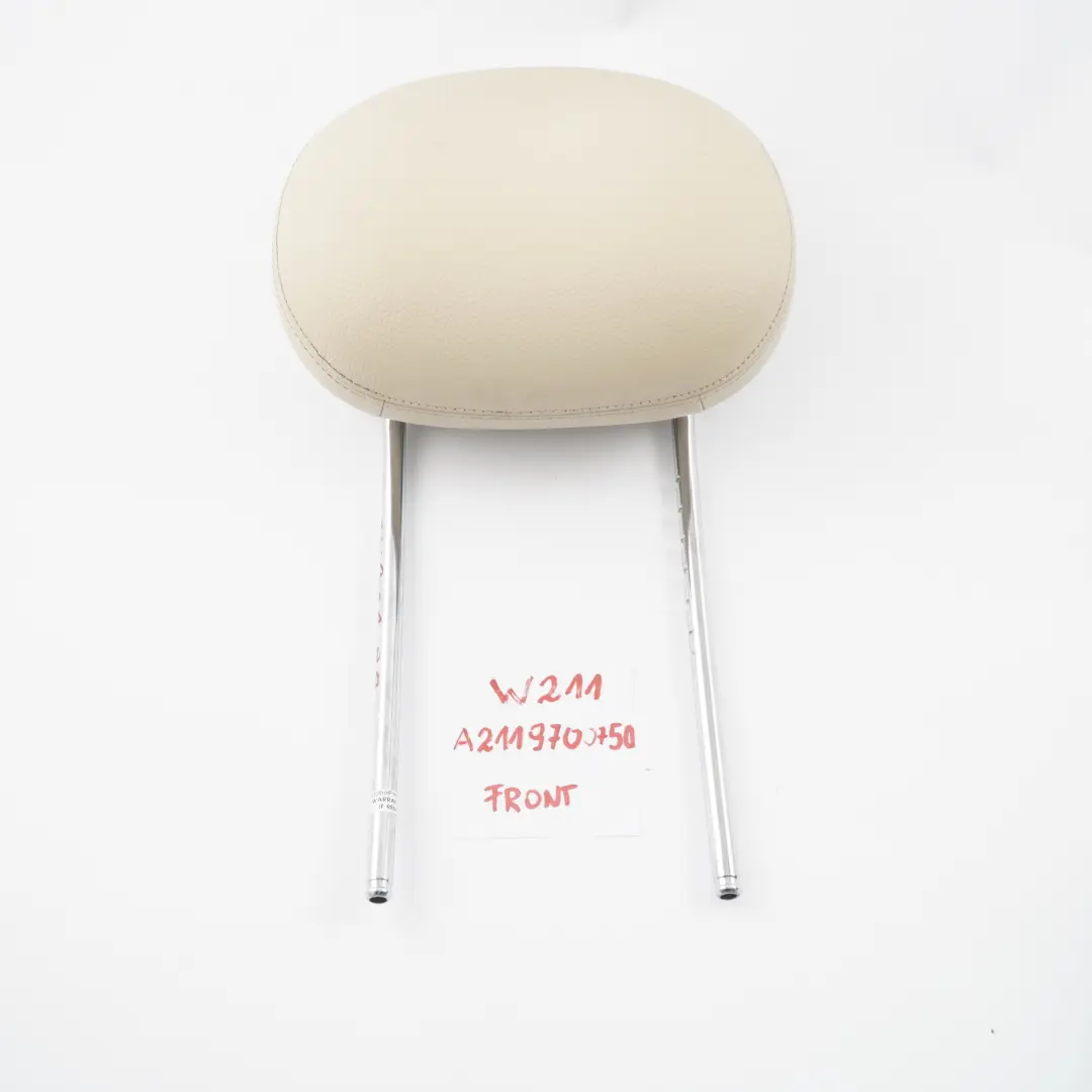 Headrest Front Left Right Seat N/O/S Leather Head Rest Beige to Mercedes W211 Seat with Part number A2119700750 Mercedes W211 Seat Headrest Front Left Right Seat N/O/S Leather Head Rest Beige - SKU A2119700750 - Part number A2119700750