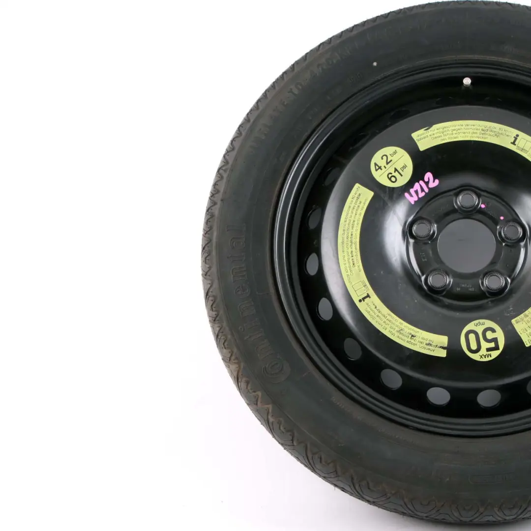 Roue De Secours Acier R17 Pneu Continental 155/70 pour Mercedes W212 à propos du numéro de pièce A2124000002 Mercedes W212 Roue De Secours Acier R17 Pneu Continental 155/70 - SKU A2124000002 - Numéro de pièce A2124000002