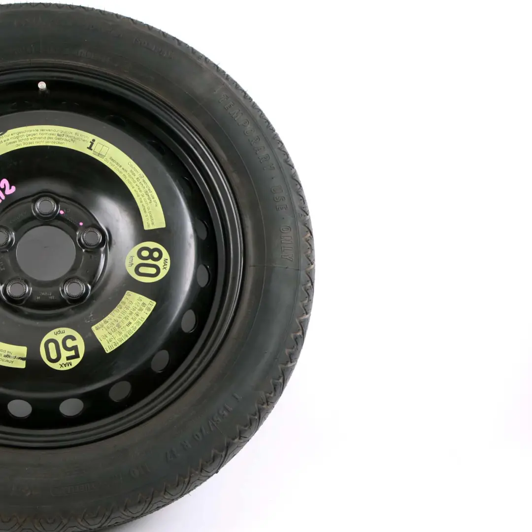 Rueda Repuesto Acero R17 Neumático Continental 155/70 para Mercedes W212 con número de pieza A2124000002 Mercedes W212 Rueda Repuesto Acero R17 Neumático Continental 155/70 - SKU A2124000002 - Número de pieza A2124000002