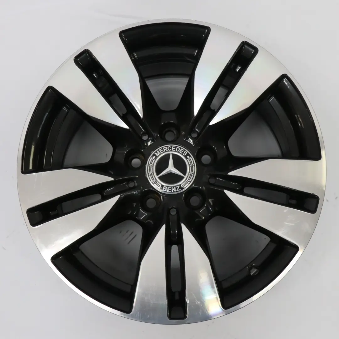 Alloy Wheel Rim 5-Double Spoke 16" ET:46 8J to Mercedes W212 Black with Part number A2124010202 Mercedes W212 Black Alloy Wheel Rim 5-Double Spoke 16" ET:46 8J - SKU A2124010202-7 - Part number A2124010202