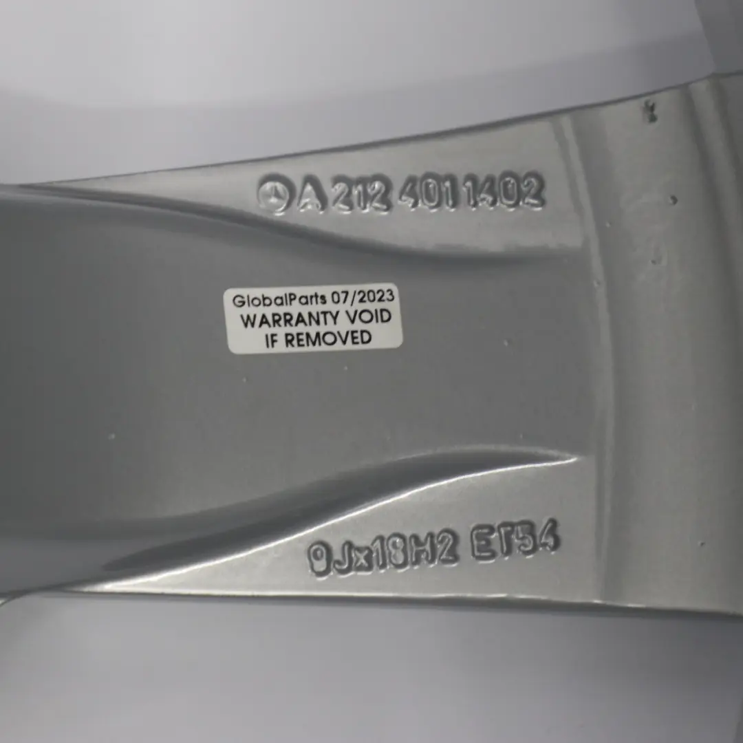 Mercedes W212 Rear Axle Silver Alloy Wheel Rim 18" ET:54 9J - SKU A2124011402 - Part number A2124011402