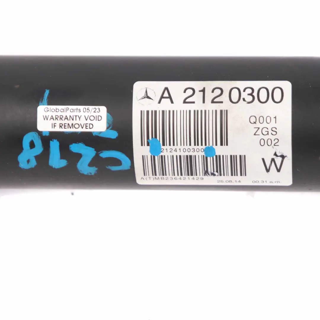 Propshaft Drive Shaft OM642 Automatic Transmission to Mercedes W212 with Part number A2124100300 Mercedes W212 Propshaft Drive Shaft OM642 Automatic Transmission - SKU A2124100300 - Part number A2124100300