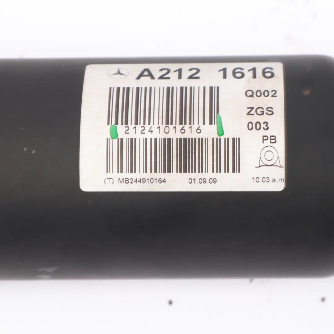 Propshaft Mercedes W212 E 63 AMG Transmission Prop Drive Shaft to with Part number A2124101616 Propshaft Mercedes W212 E 63 AMG Transmission Prop Drive Shaft - SKU A2124101616 - Part number A2124101616