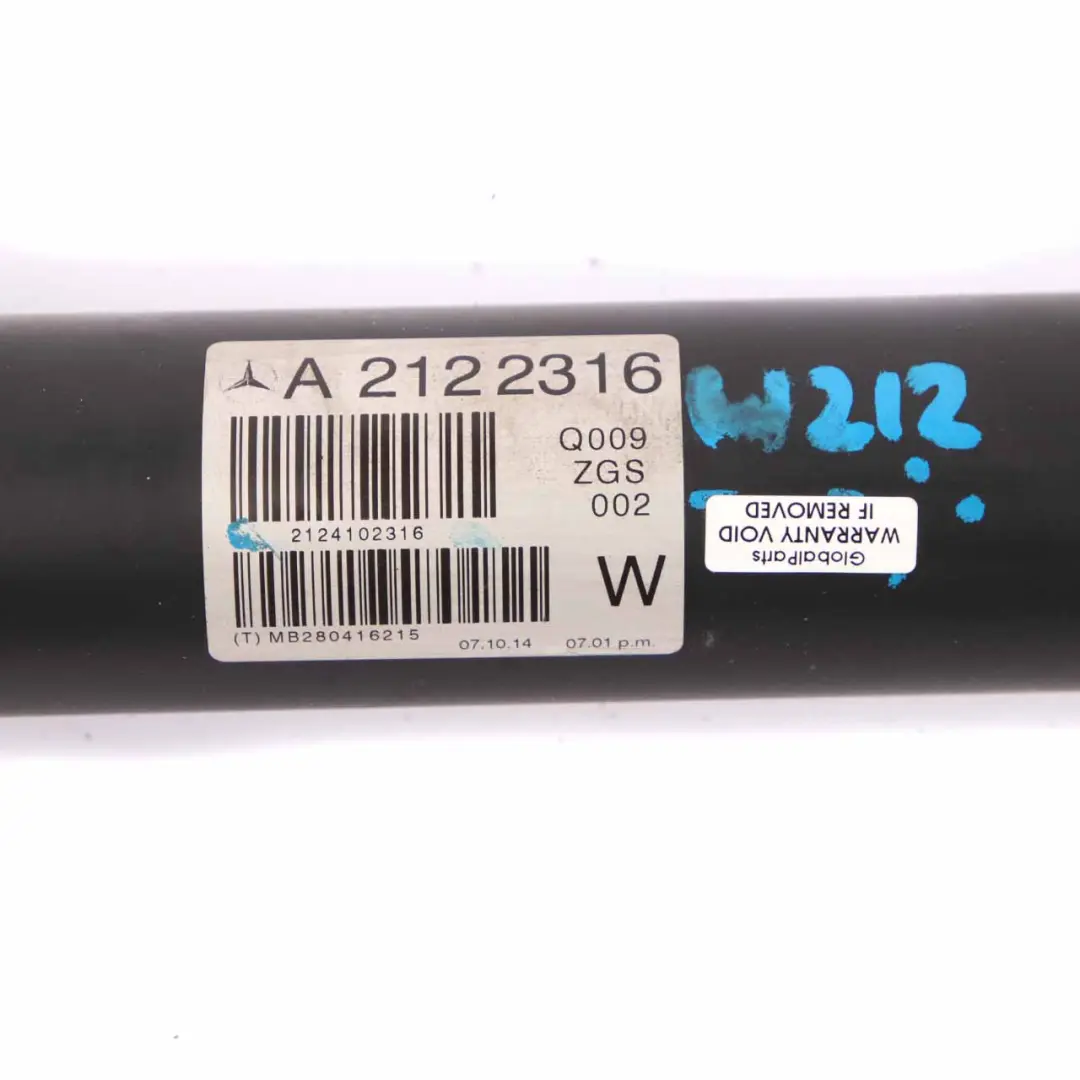 Propshaft Eje transmisión OM651 Transmisión automática para Mercedes W212 con número de pieza A2124102316 Mercedes W212 Propshaft Eje transmisión OM651 Transmisión automática - SKU A2124102316 - Número de pieza A2124102316