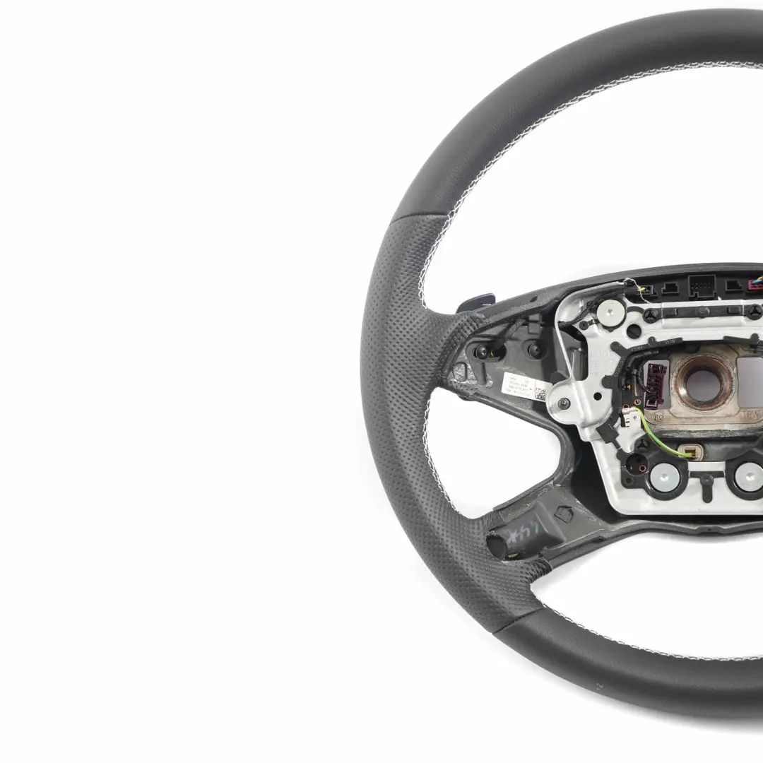 Steering Wheel Mercedes W212 NEW Black Leather with White Threads Paddle Shift  - SKU A2124600403-1 - Part number A2124600403