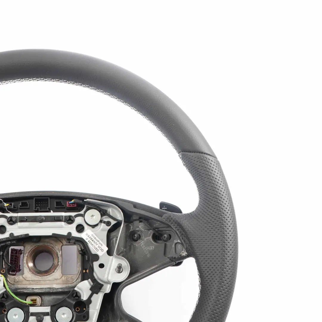 Steering Wheel Mercedes W212 NEW Black Leather with White Threads Paddle Shift  - SKU A2124600403-1 - Part number A2124600403