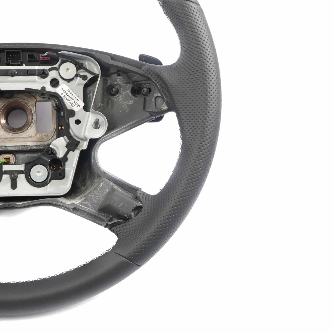 Steering Wheel Mercedes W212 NEW Black Leather with White Threads Paddle Shift  - SKU A2124600403-1 - Part number A2124600403