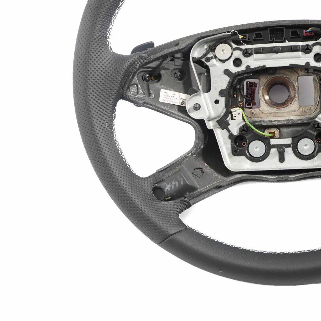 NUEVO Cuero Negro con Hilos Blancos Paddle Shift para Mercedes W212 Volante con número de pieza A2124600403 Mercedes W212 Volante NUEVO Cuero Negro con Hilos Blancos Paddle Shift - SKU A2124600403-1 - Número de pieza A2124600403