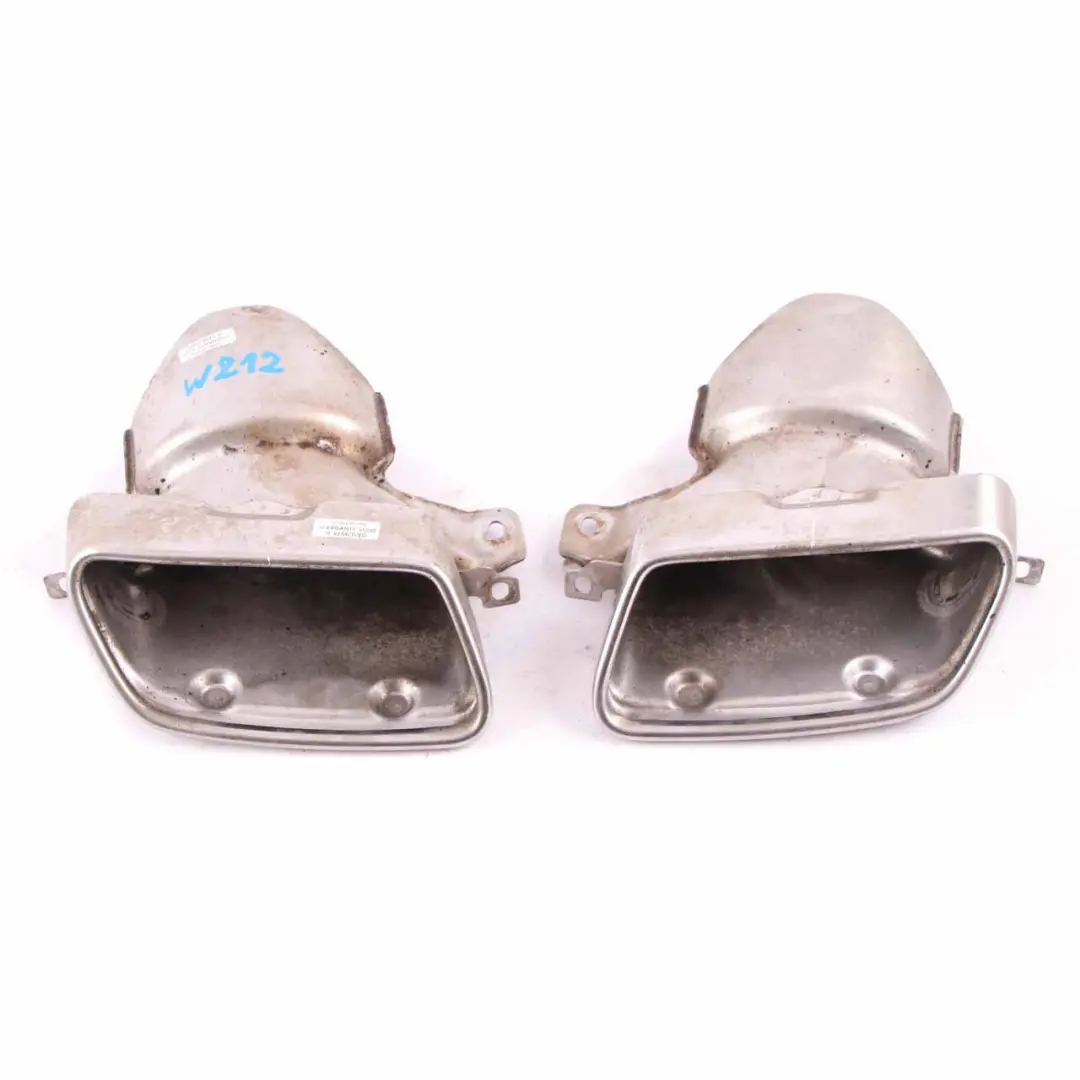 Mercedes W212 Auspuff Endschalldämpfer Rohr hinten AMG Auspuffspitzen Set - SKU A2124902727 - Teilenummer A2124902727