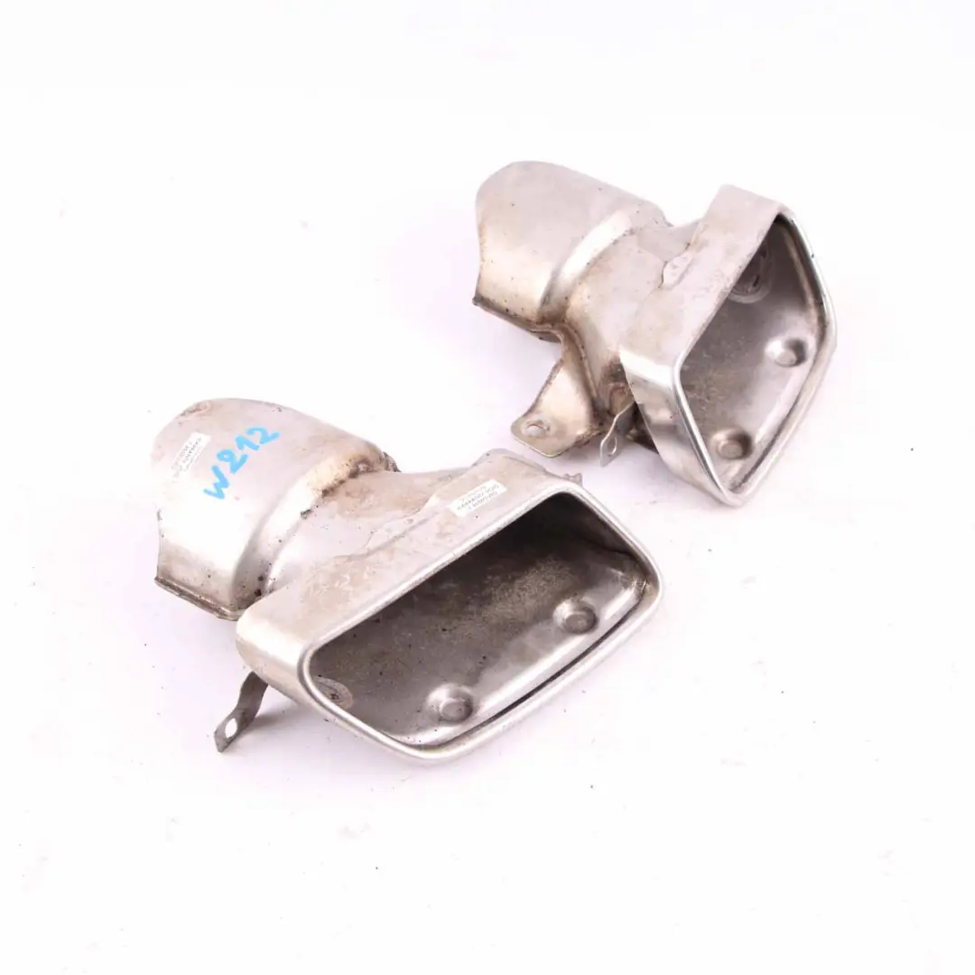 Exhaust Muffler Pipe Rear Left Right N/O/S AMG Exhaust Tips Set to Mercedes W212 with Part number A2124902727 Mercedes W212 Exhaust Muffler Pipe Rear Left Right N/O/S AMG Exhaust Tips Set - SKU A2124902727 - Part number A2124902727