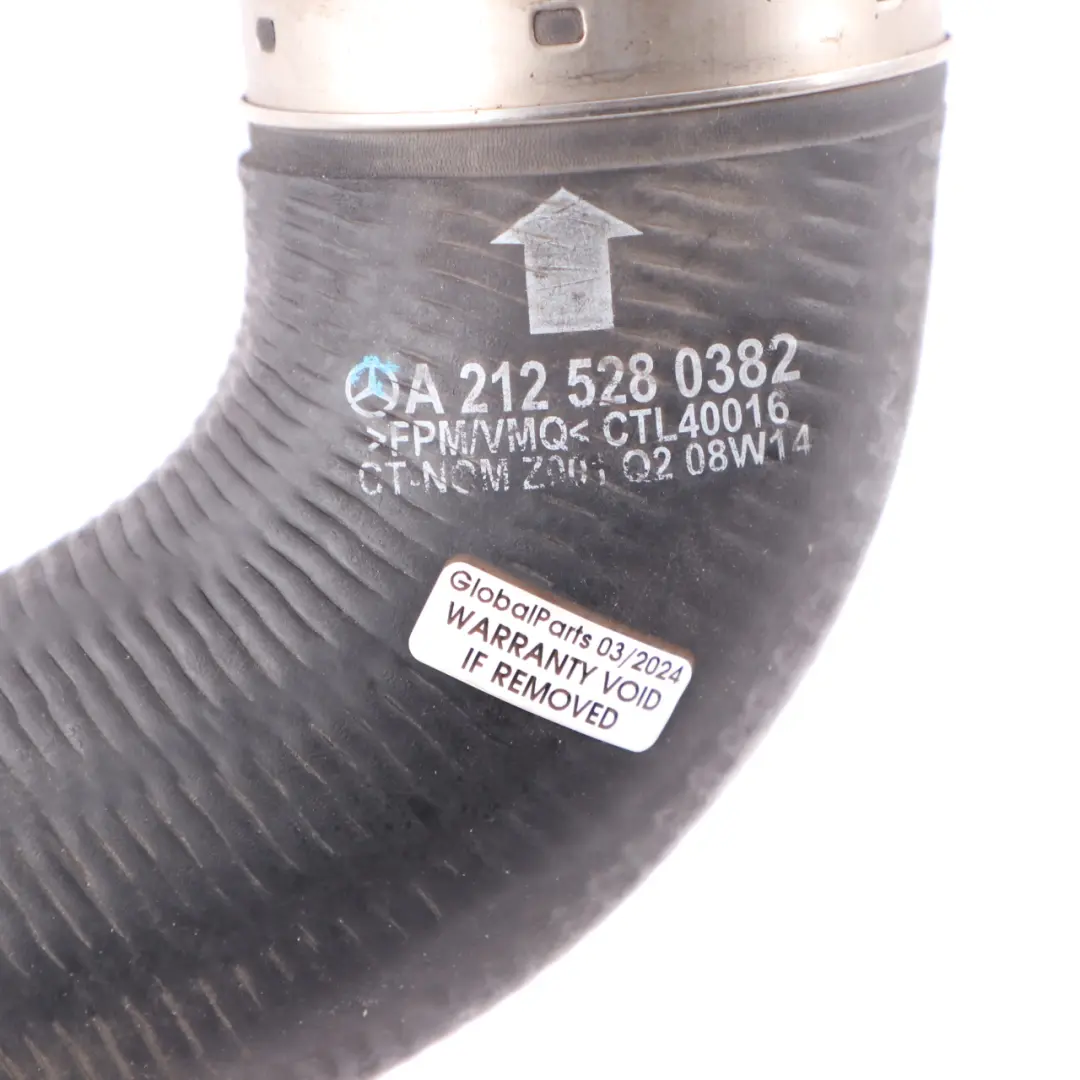 OM651 Enfriador Carga Intercooler Manguera Derecha para Mercedes W212 con número de pieza A2125280382 Mercedes W212 OM651 Enfriador Carga Intercooler Manguera Derecha - SKU A2125280382 - Número de pieza A2125280382