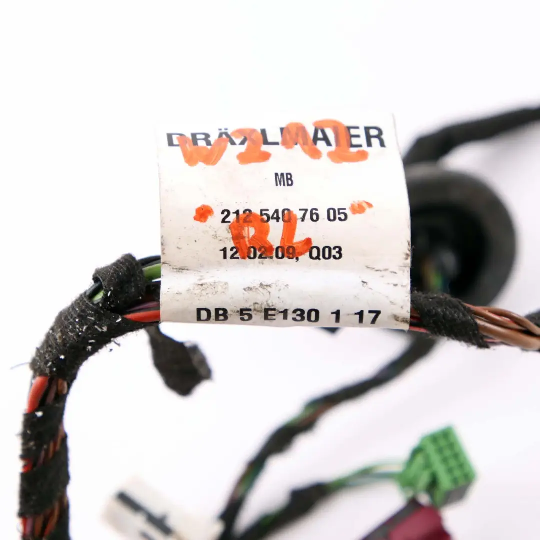  Door Wiring Mercedes W212 Loom Cable Rear Left Right N/O/S - SKU A2125407605 - Part number A2125407605