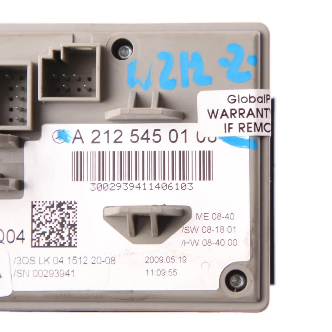 Ignition Switch Mercedes W212 Lock Control Unit Module to with Part number A2125450108 Ignition Switch Mercedes W212 Lock Control Unit Module - SKU A2125450108 - Part number A2125450108