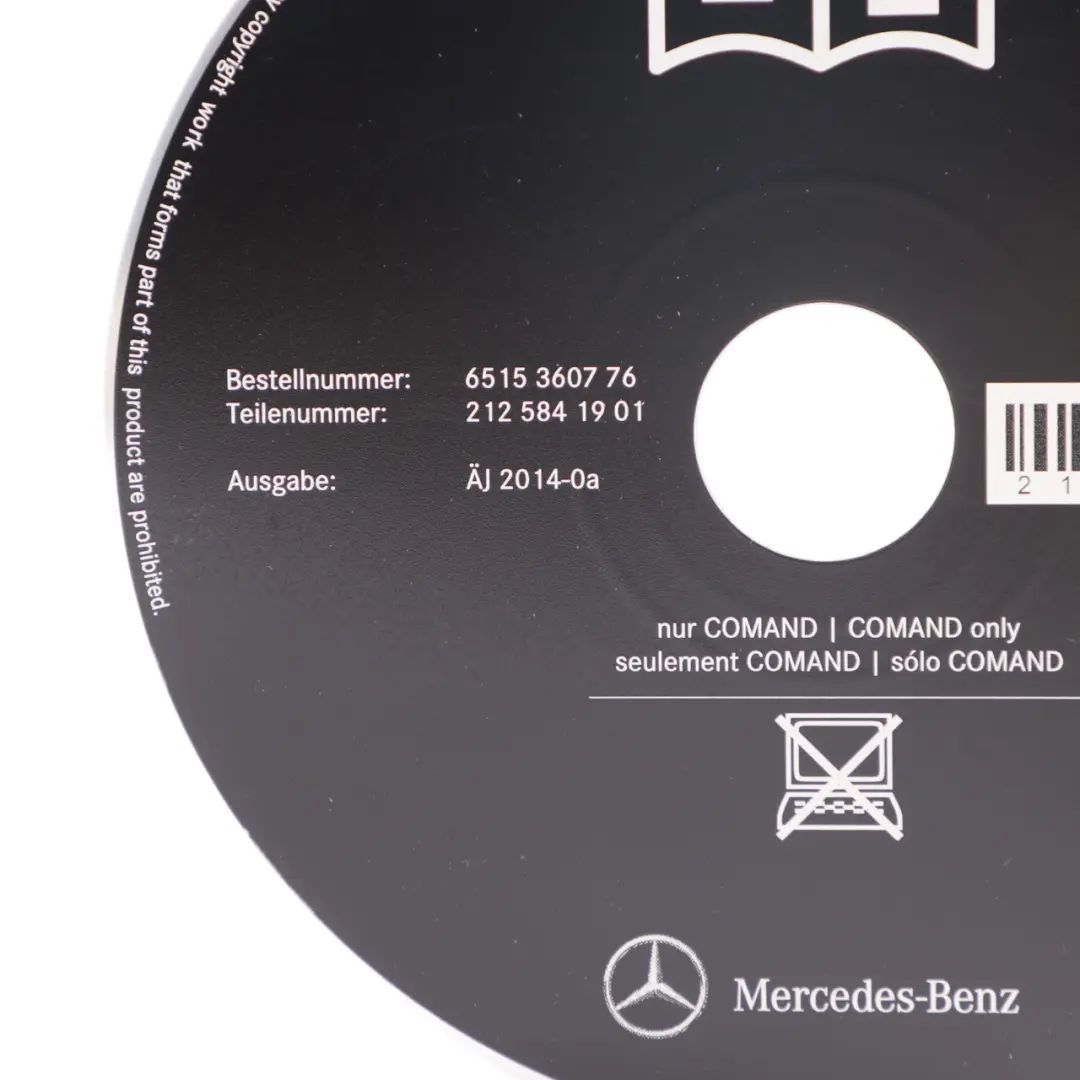 Owner's Manual Digital Instruction CD Disc to Mercedes W212 with Part number A2125841901 Mercedes W212 Owner's Manual Digital Instruction CD Disc - SKU A2125841901 - Part number A2125841901