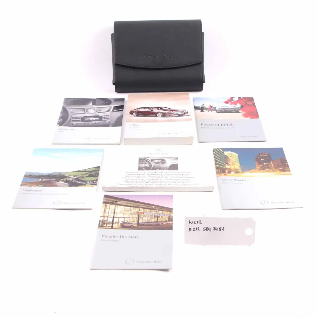 Owner's Handbook Service Booklet Slipcase Pouch Case Wallet to Mercedes W212 with Part number A2125847481 Mercedes W212 Owner's Handbook Service Booklet Slipcase Pouch Case Wallet - SKU A2125847481 - Part number A2125847481