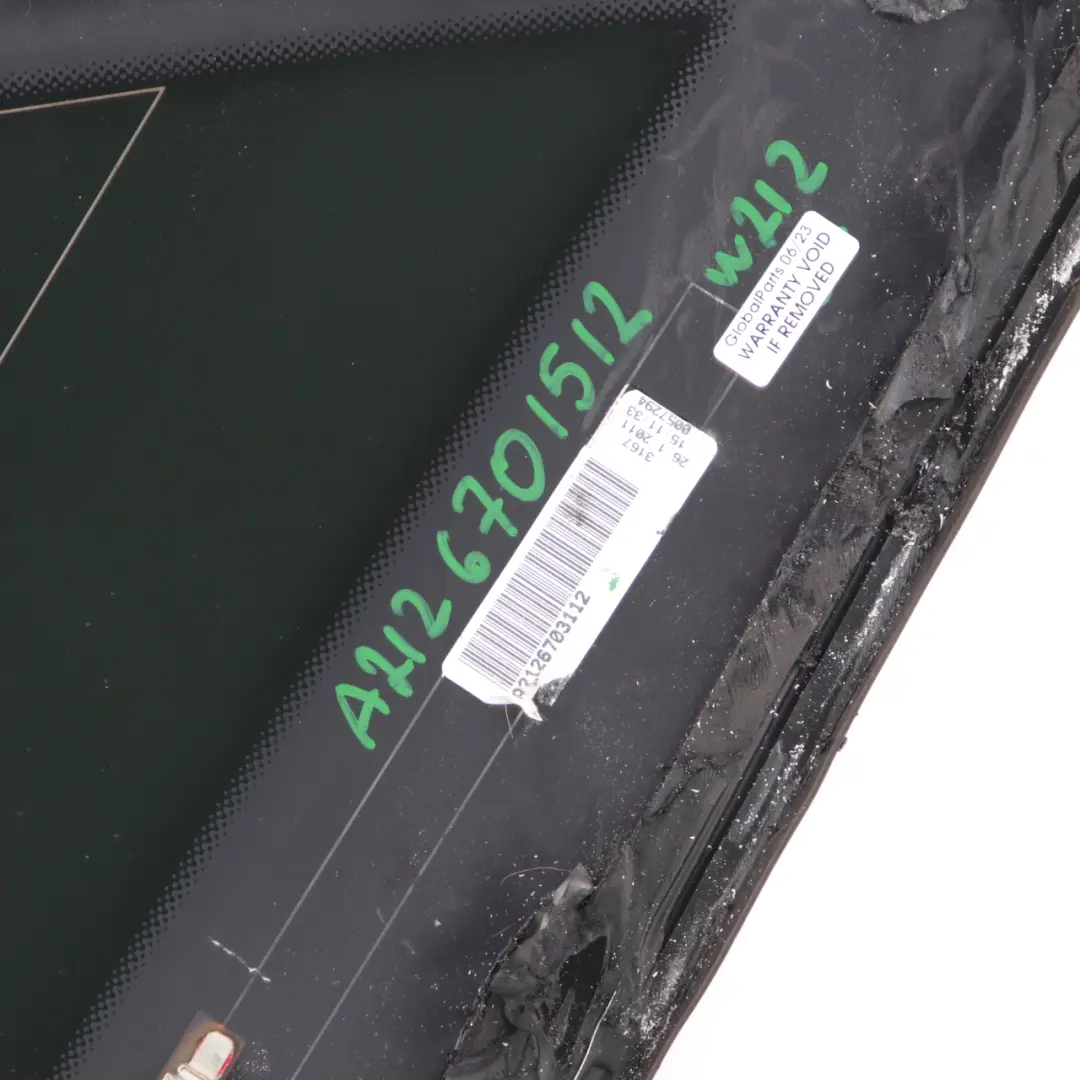 Vitre Verte de la Vitre Laterale Arriere Gauche AS2 pour Mercedes W212 à propos du numéro de pièce A2126701512 Mercedes W212 Vitre Verte de la Vitre Laterale Arriere Gauche AS2 - SKU A2126701512 - Numéro de pièce A2126701512
