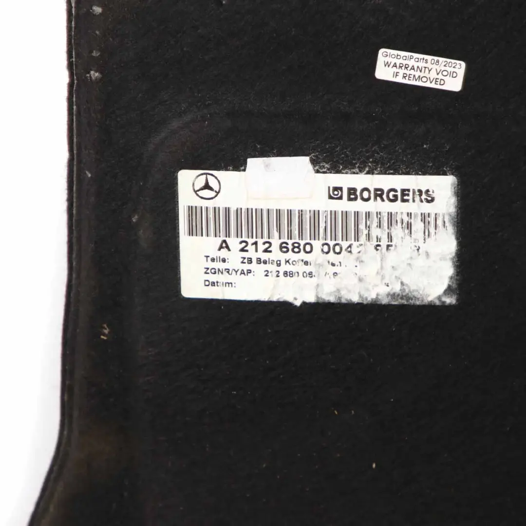 Mercedes W212 Garniture Revêtement Coffre Couverture Puits Tapis - SKU A2126800042-1 - Numéro de pièce A2126800042