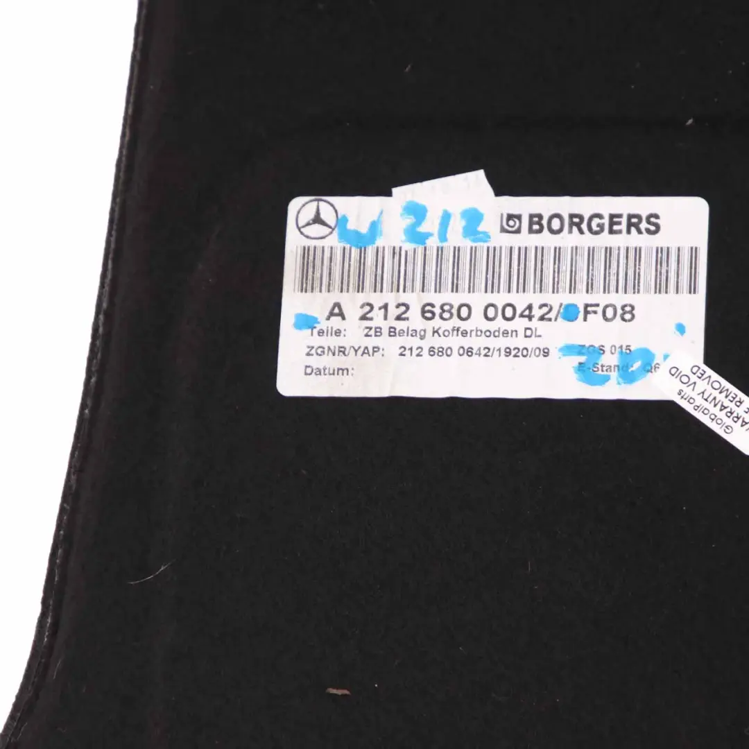 W212Maletero Suelo maletero RevestimientoTapizado Alfombra Cubierta para Mercedes con número de pieza A2126800042 Mercedes W212Maletero Suelo maletero RevestimientoTapizado Alfombra Cubierta - SKU A2126800042 - Número de pieza A2126800042