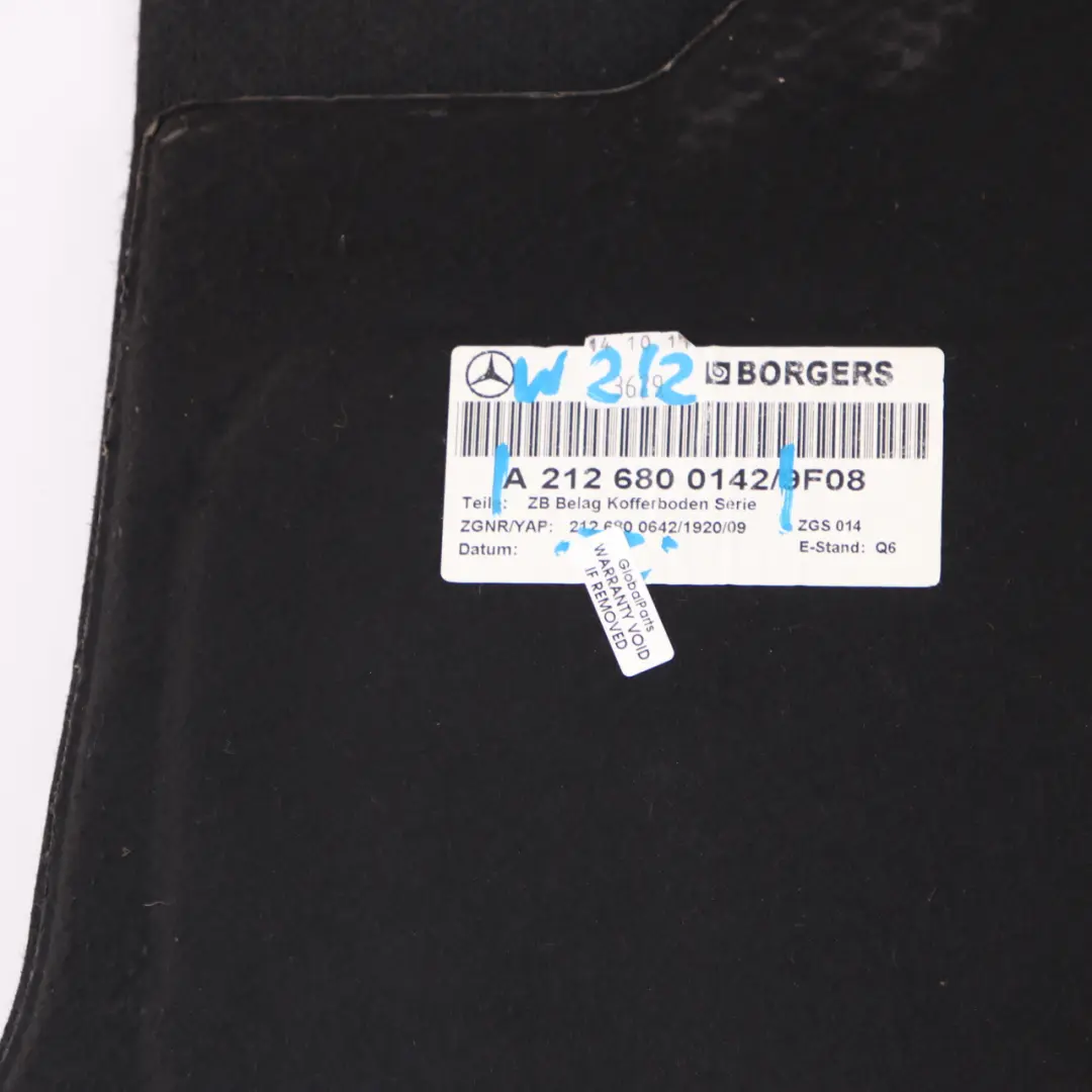 Maletero Suelo Saloon Forro Alfombra Bien Cubierta para Mercedes W212 con número de pieza A2126800142 Mercedes W212 Maletero Suelo Saloon Forro Alfombra Bien Cubierta - SKU A2126800142 - Número de pieza A2126800142