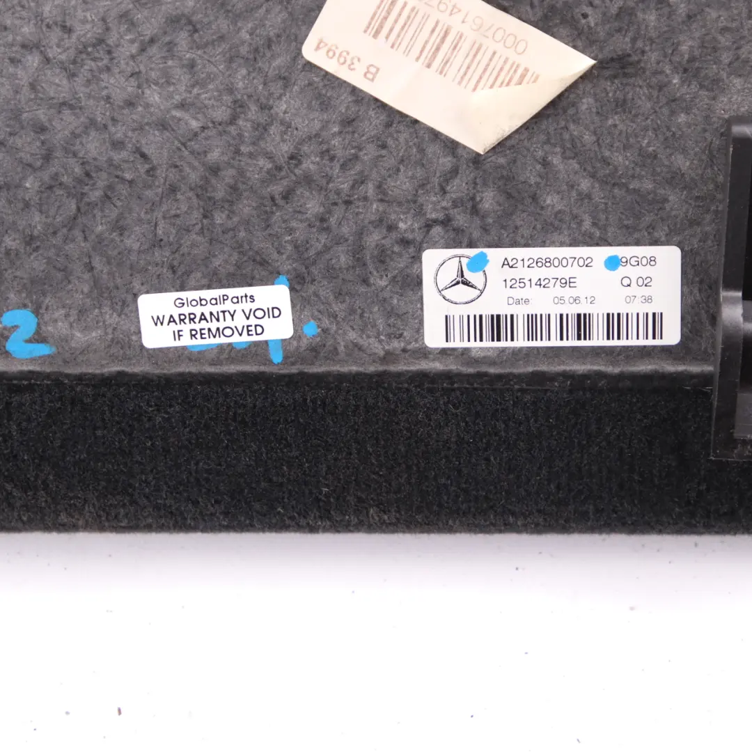 Mercedes W212 Boot Trunk Carpet Floor Mat Rear Panel Liner Cover - SKU A2126800702 - Part number A2126800702