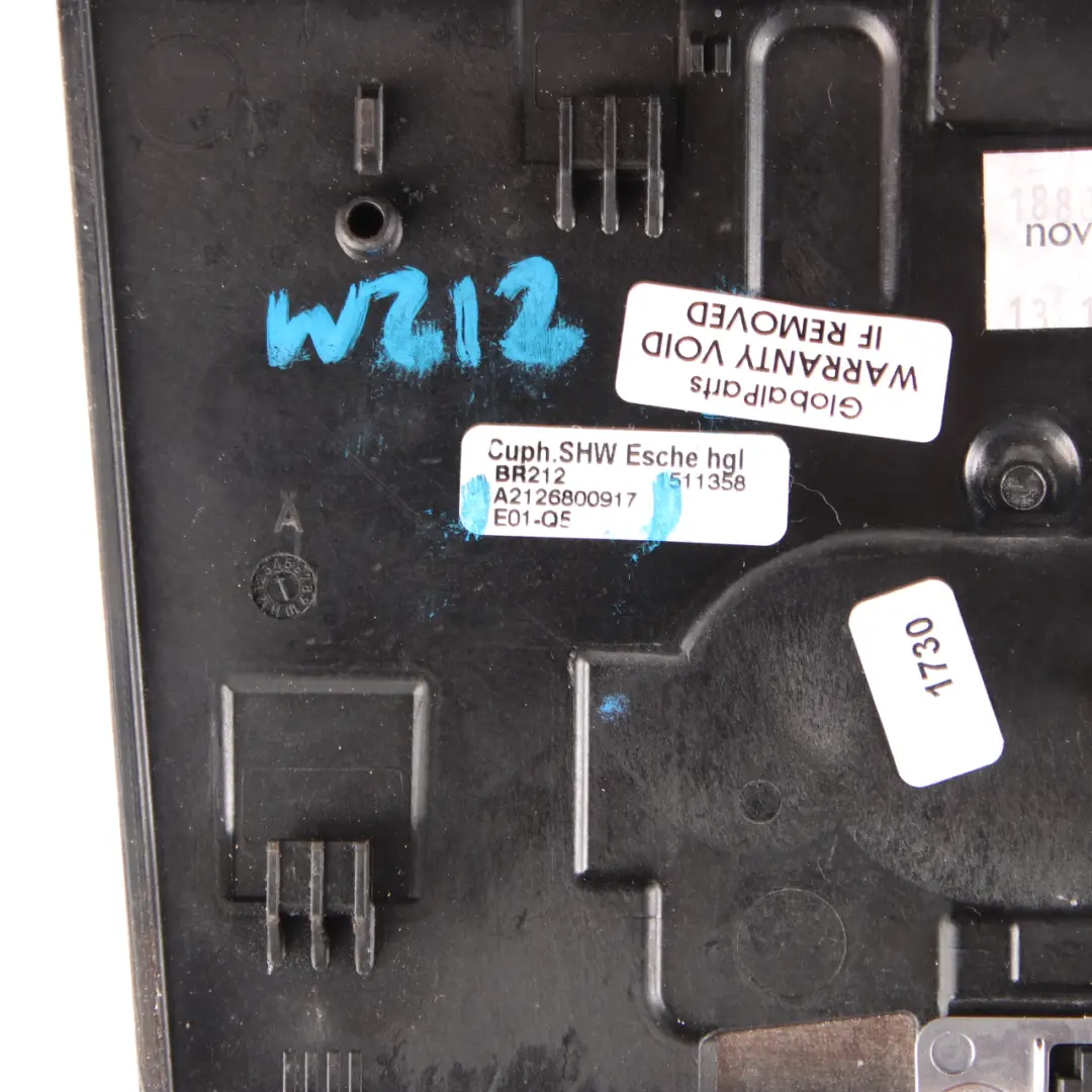 Cenicero Cubierta Mechero Centro Consola Negro para Mercedes W212 con número de pieza A2126800917 Mercedes W212 Cenicero Cubierta Mechero Centro Consola Negro - SKU A2126800917 - Número de pieza A2126800917
