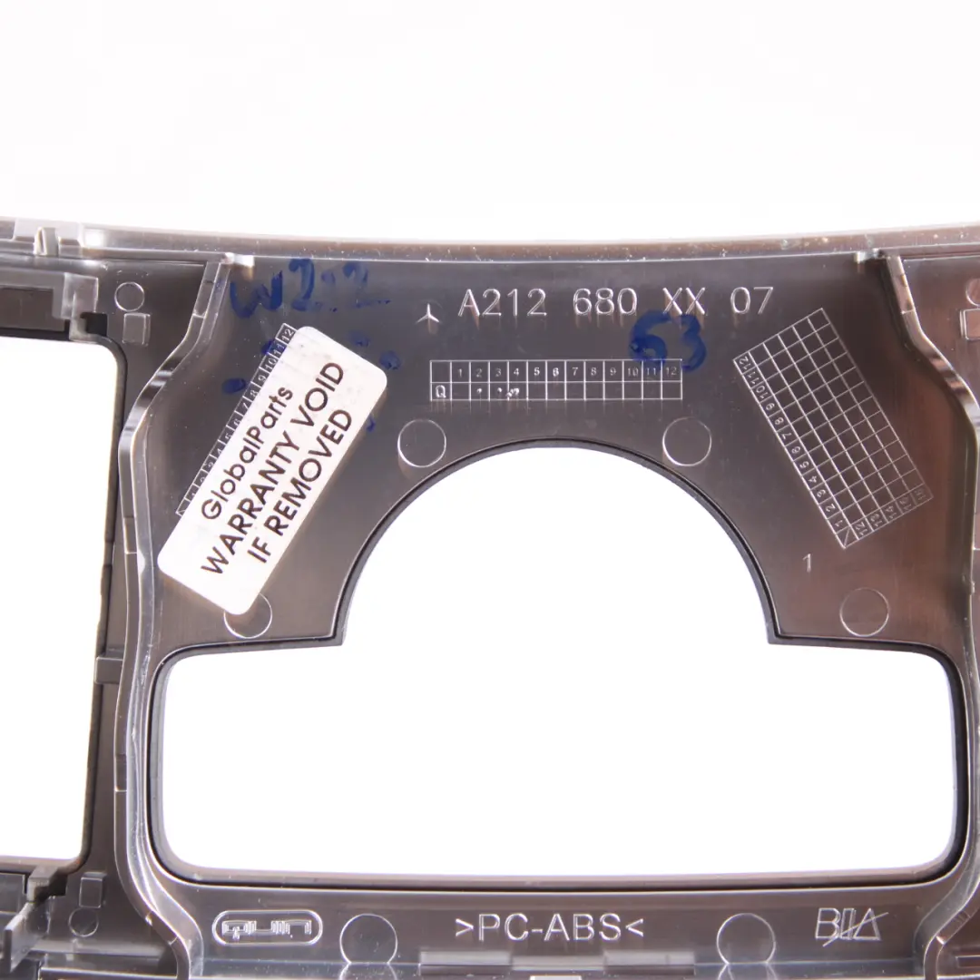 Mercedes W212 Console centrale couvercle de commande noir - SKU A2126806307 - Numéro de pièce A2126806307