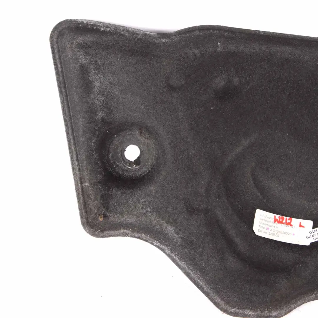 Hood Insulation Left N/S Bonnet Dampening to Mercedes W212 Engine with Part number A2126820326 Mercedes W212 Engine Hood Insulation Left N/S Bonnet Dampening - SKU A2126820326 - Part number A2126820326