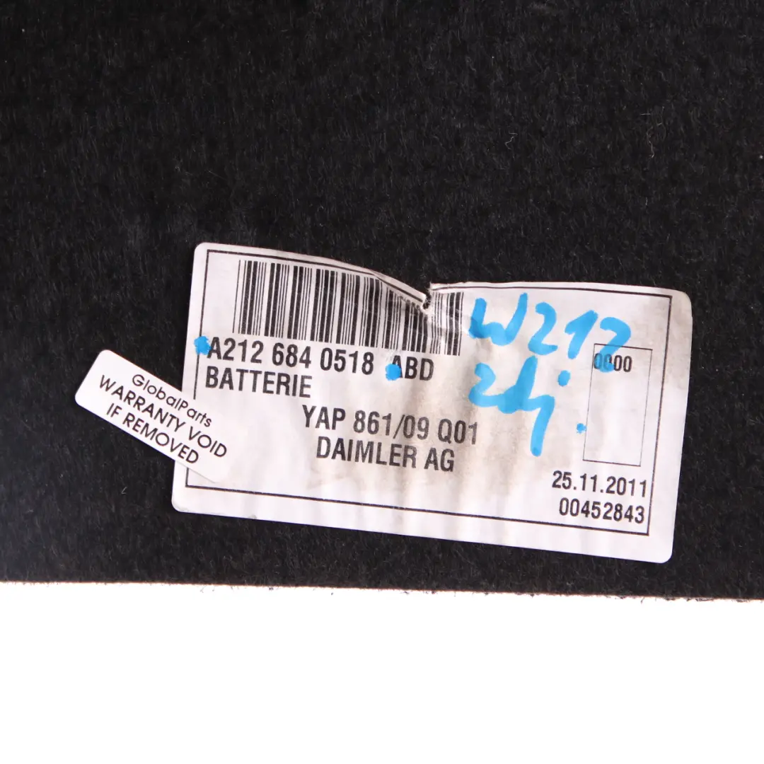 Mercedes W212 Osłona Akumulatora Tapicerka - SKU A2126840518 - Numer Części A2126840518