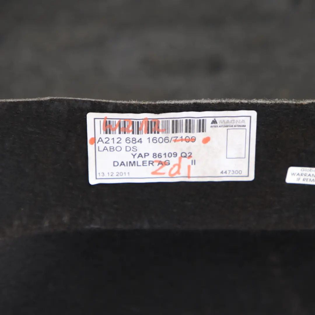 Mercedes W212 Kofferraum Rückwand Abdeckung Teppich Ersatzrad - SKU A2126841606 - Teilenummer A2126841606
