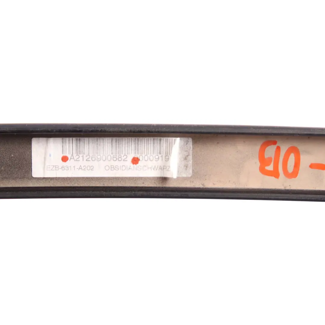 Mercedes W212 Roof Rail Cover Trim Strip Right O/S Obsidian Black - SKU A2126900682-OB - Part number A2126900682