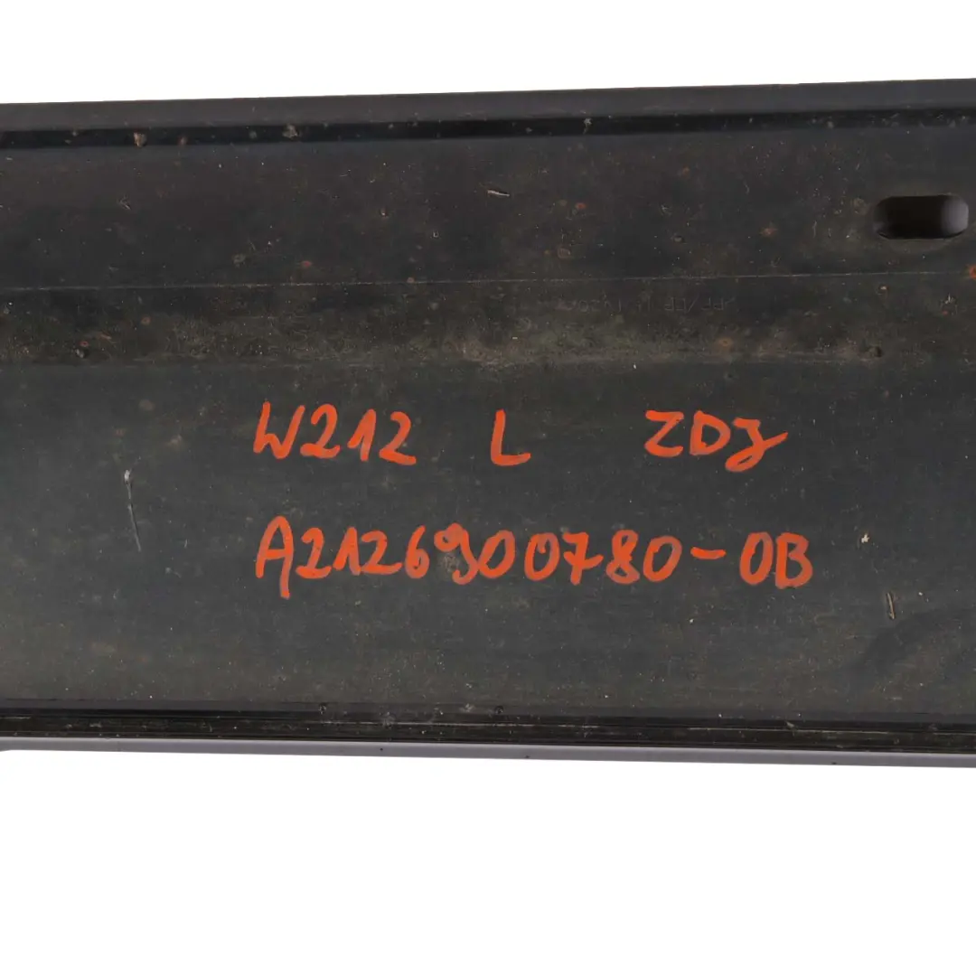 Mercedes W212 Side Skirt Door Sill Cover Left N/S Obsidian Black - 197 - SKU A2126900780-OB - Part number A2126900780