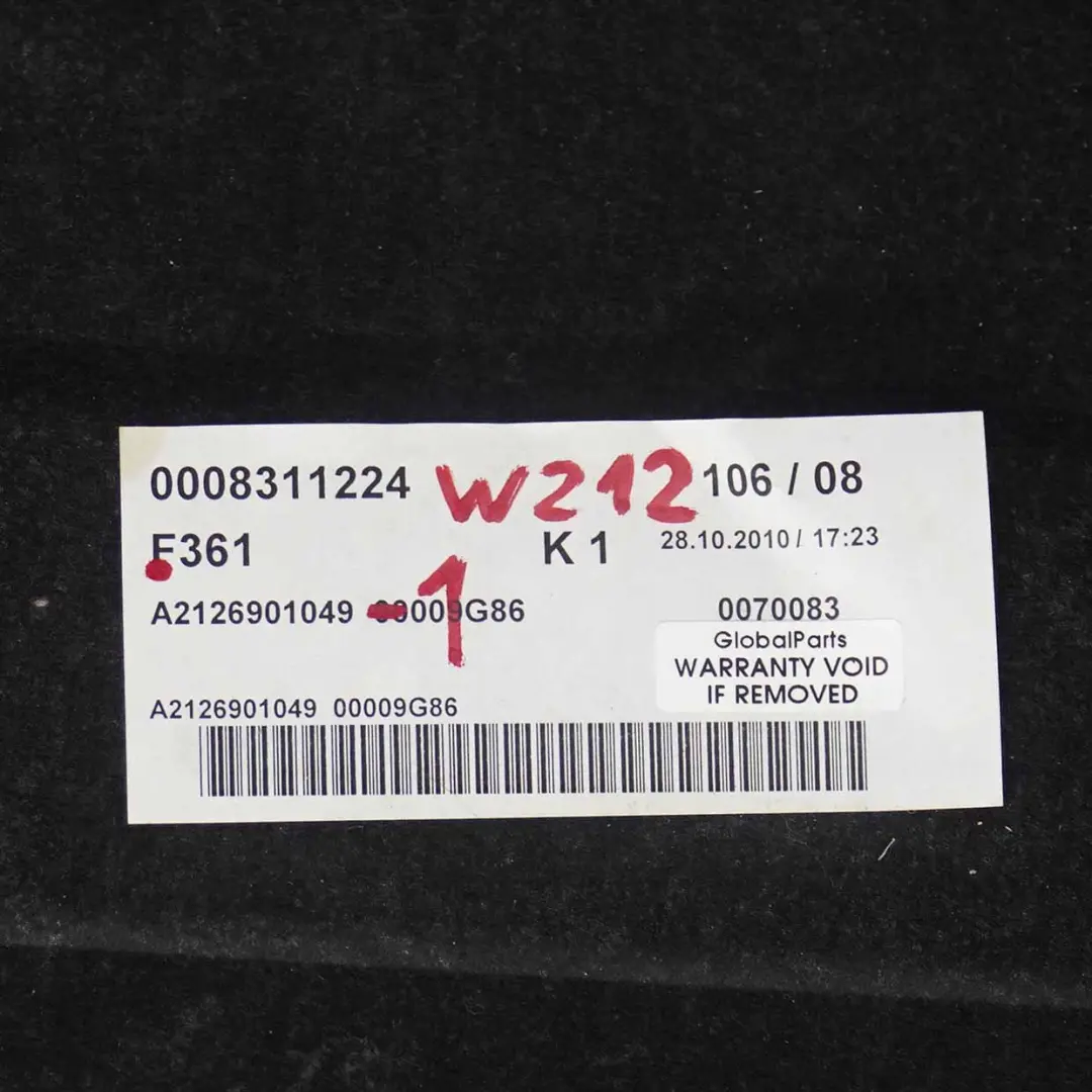 Mercedes W212 BMW E65 Parcela Estante Ventana Trasera Negra - SKU A2126901049-1 - Número de pieza A2126901049