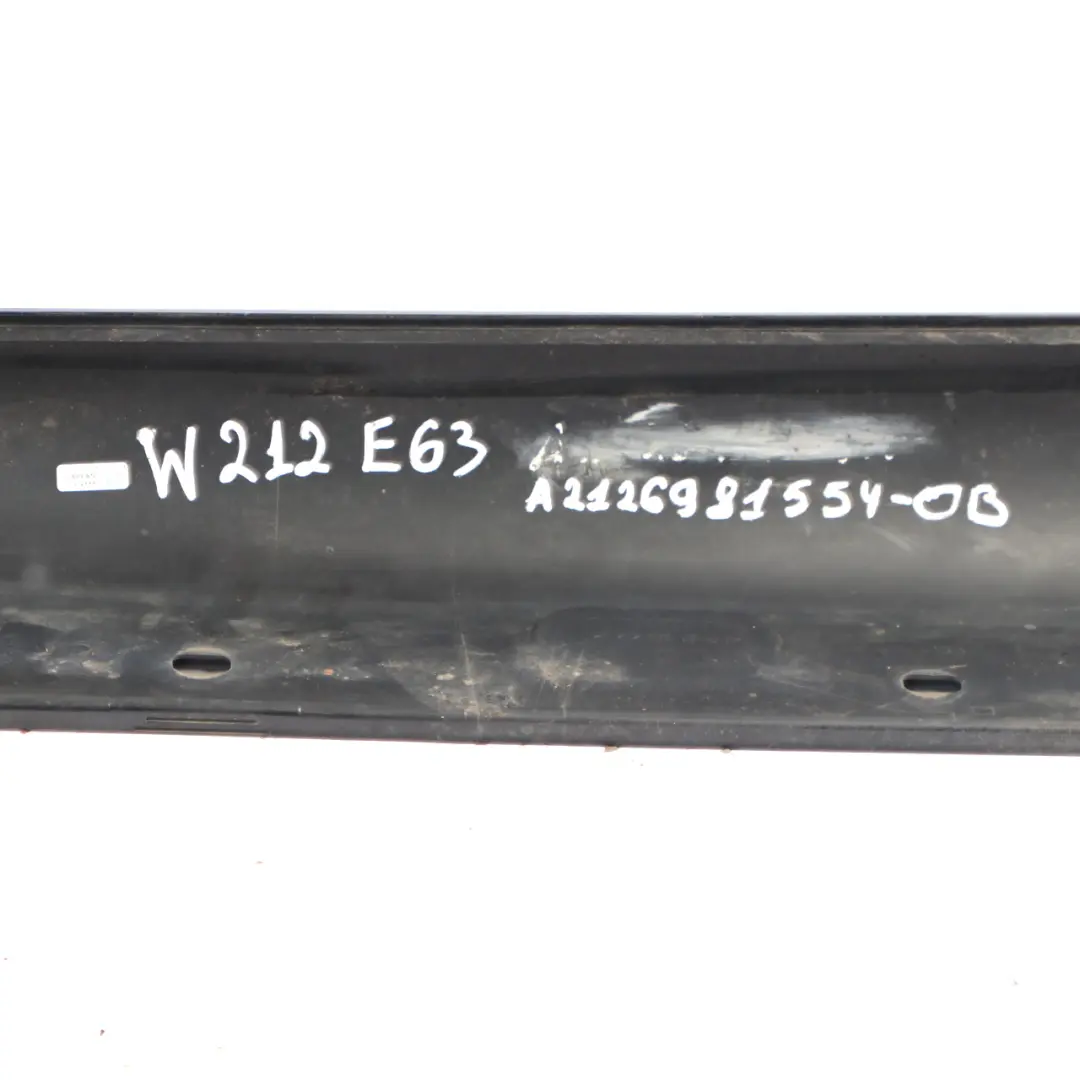 Mercedes W212 Side Skirt Door Sill AMG Right O/S Obsidian Black Metallic - 775 - SKU A2126981554-OB - Part number A2126981554