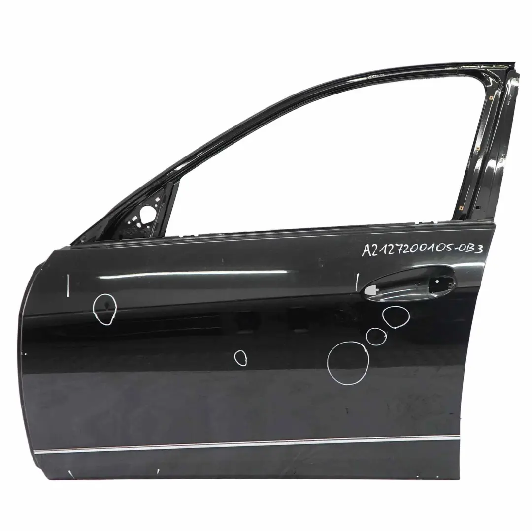Mercedes W212 Door Front Left N/S Cover Panel Obsidian Black - 197 - SKU A2127200105-OB3 - Part number A2127200105