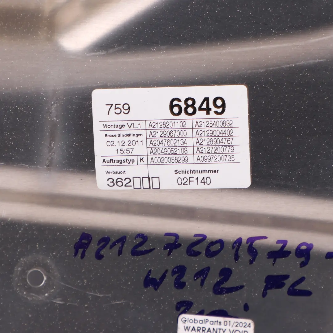 Alzacristalli Mercedes W204 W212 Porta anteriore sinistra Motore Montaggio per con numero di parte A2127201579 Alzacristalli Mercedes W204 W212 Porta anteriore sinistra Motore Montaggio - SKU A2127201579-1 - Numero di parte A2127201579