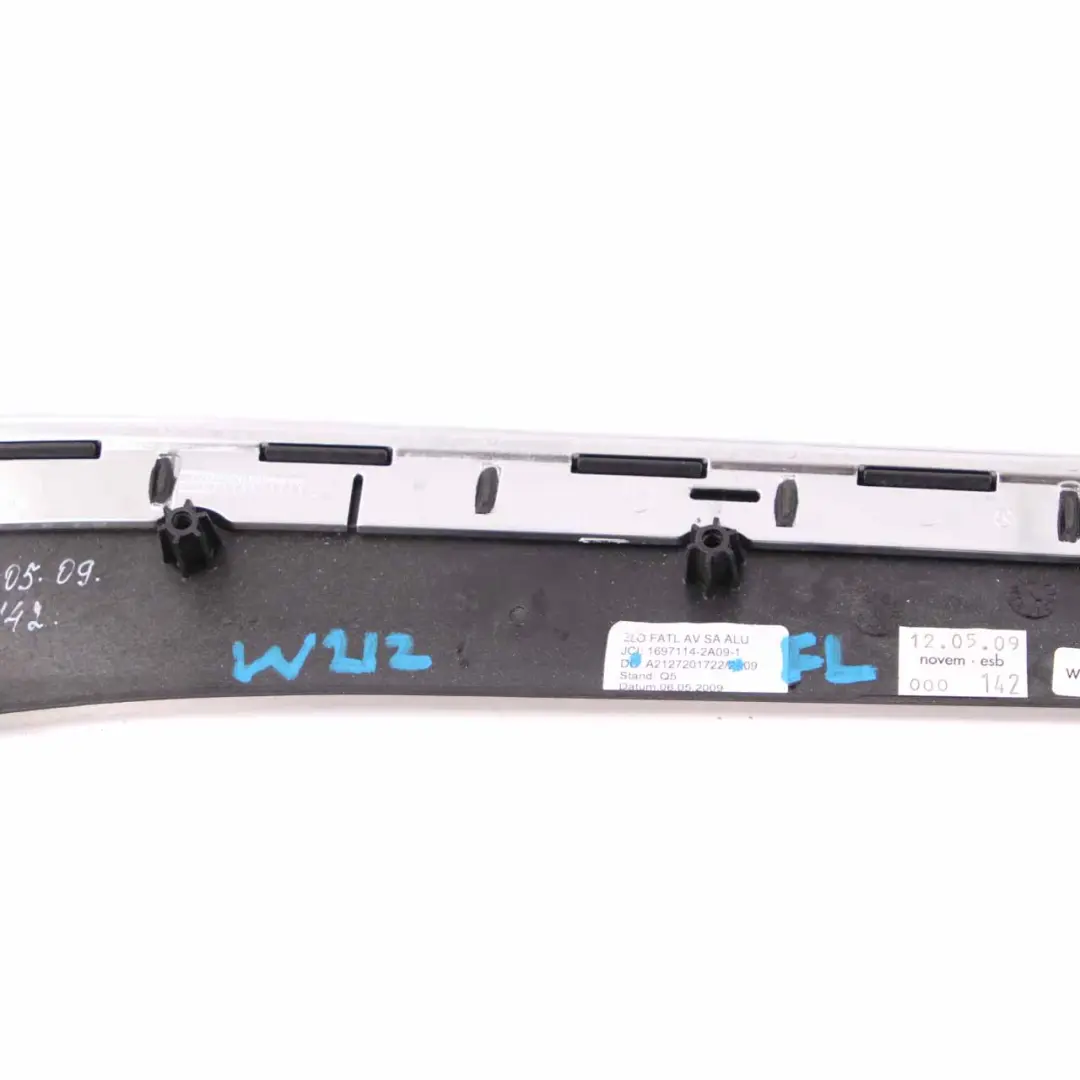 Mercedes W212 Interior Door Trim Front Left Card Strip Aluminium - SKU A2127201722 - Part number A2127201722