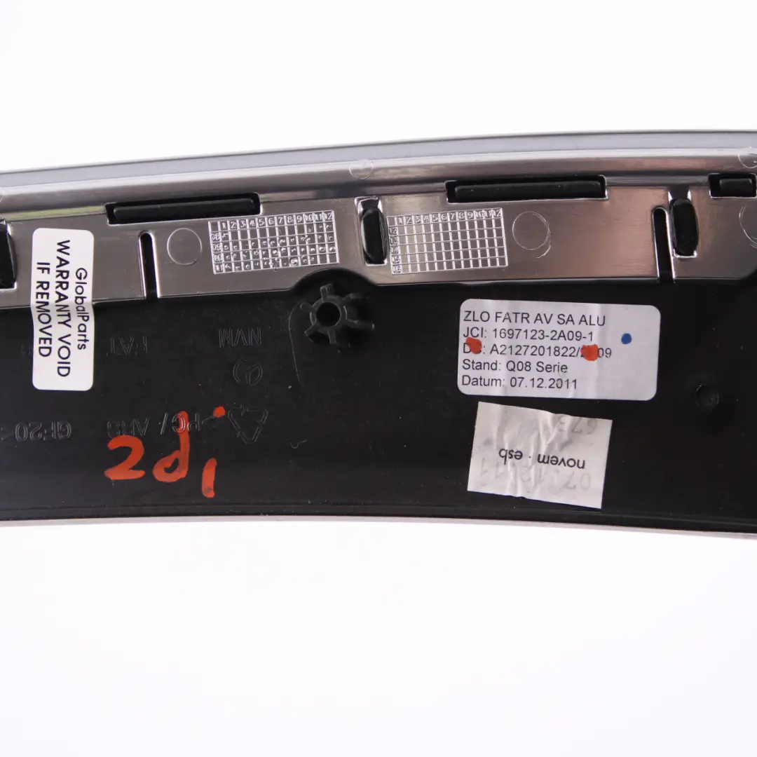 Mercedes W212 Front Inner Door Trim Right O/S Card Strip Aluminium - SKU A2127201822 - Part number A2127201822