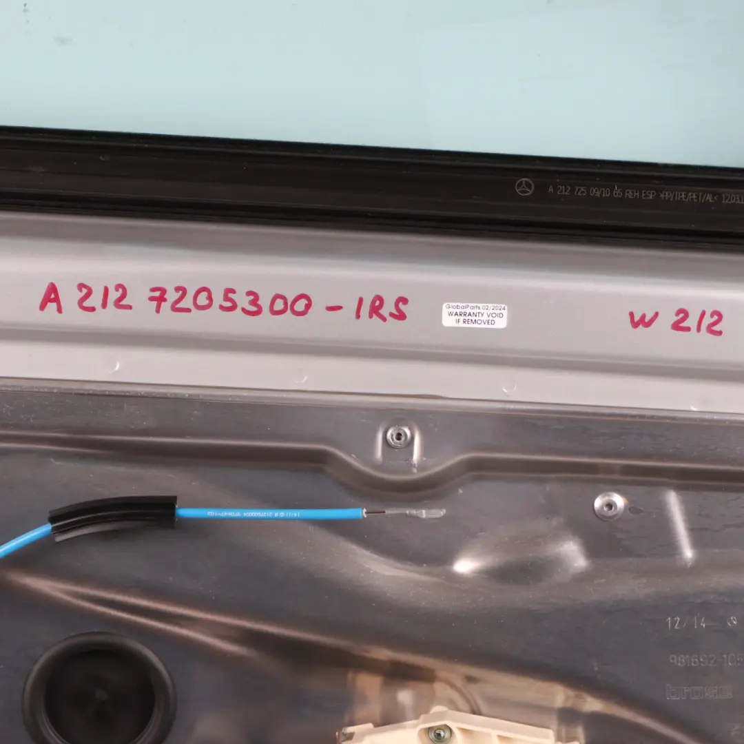 Mercedes W212 Door Front Left N/S Cover Panel Iridium Silver Metallic - 775 - SKU A2127205300-IRS - Part number A2127205300