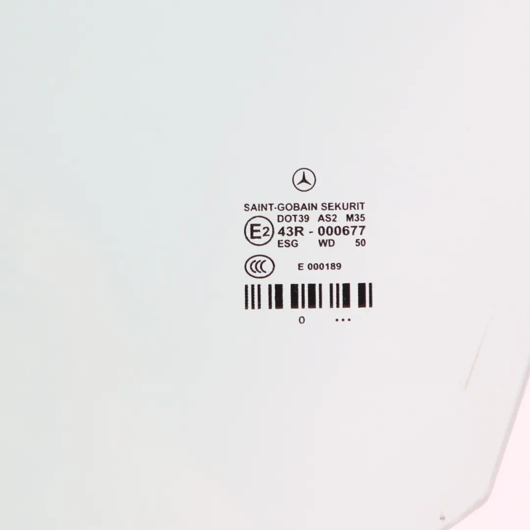 Mercedes W212 Vetro Porta Anteriore Sinistra Lato Pane Verde AS2 - SKU A2127250510 - Numero di parte A2127250510