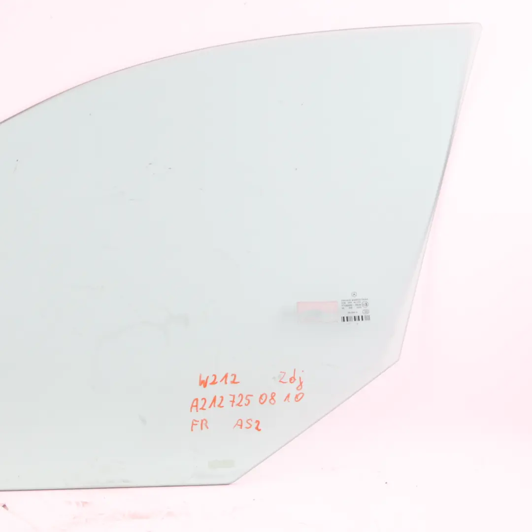 Window Glass Mercedes W212 Door Front Right O/S Side Pane Green AS2 to with Part number A2127250810 Window Glass Mercedes W212 Door Front Right O/S Side Pane Green AS2 - SKU A2127250810 - Part number A2127250810