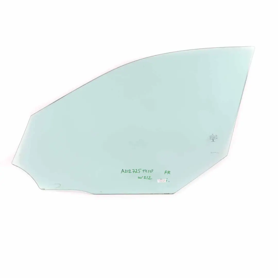 Vetro Porta Lato Anteriore Destro Verde AS2 per Mercedes W212 con numero di parte A2127251410 Mercedes W212 Vetro Porta Lato Anteriore Destro Verde AS2 - SKU A2127251410 - Numero di parte A2127251410