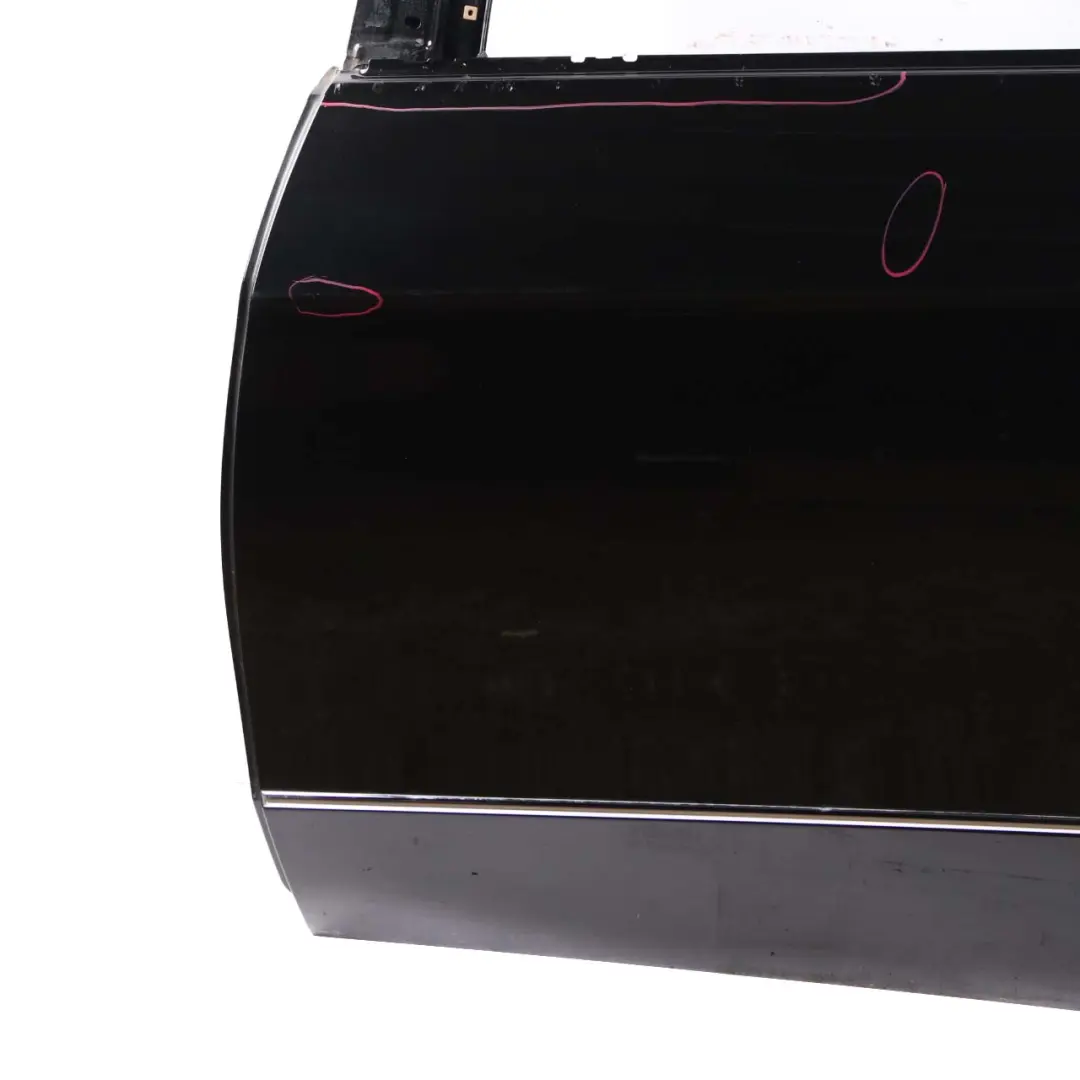 Door Rear Left N/S Cover Panel Obsidian Black - 197 to Mercedes W212 with Part number A2127300105 Mercedes W212 Door Rear Left N/S Cover Panel Obsidian Black - 197 - SKU A2127300105-OB - Part number A2127300105