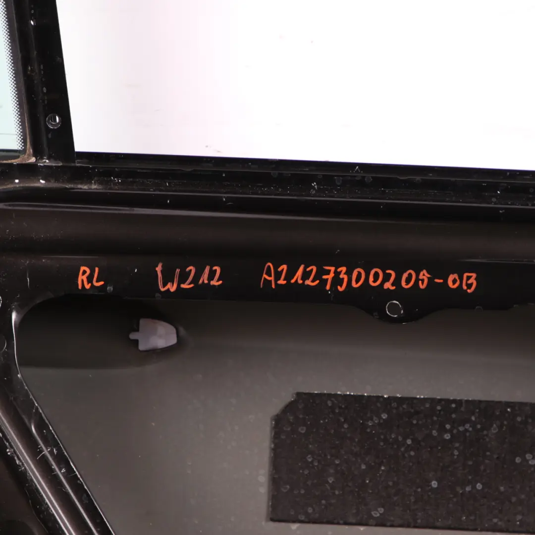 Door Rear Left N/S Cover Panel Obsidian Black - 197 to Mercedes W212 with Part number A2127300105 Mercedes W212 Door Rear Left N/S Cover Panel Obsidian Black - 197 - SKU A2127300105-OB - Part number A2127300105